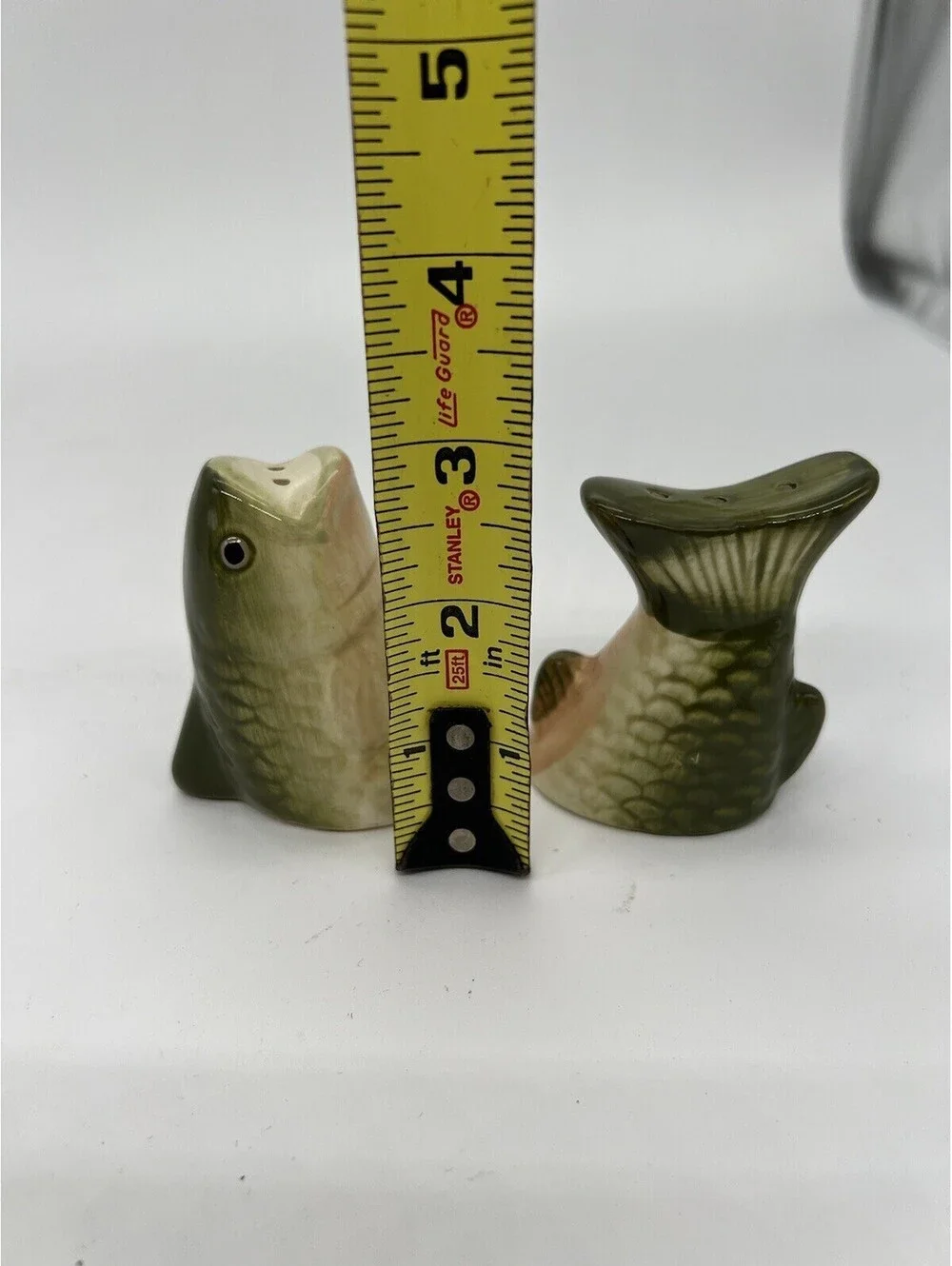 Vintage Ceramic Bass Fish Salt And Pepper Shakers Kitsch